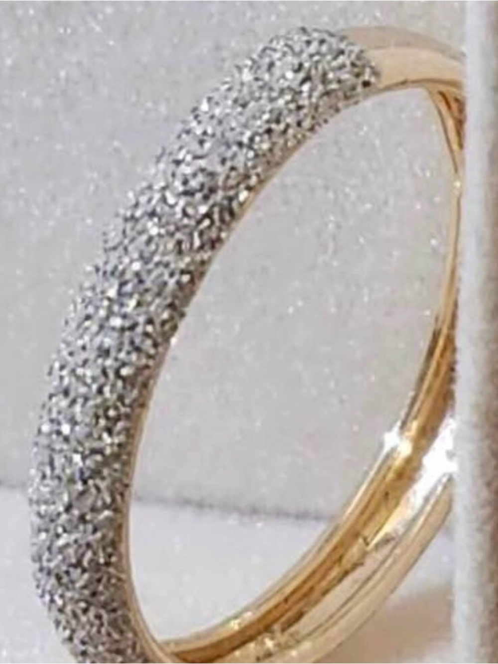 Beautiful 2 Tone Gold and Silver Textured Ring